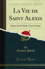 Image for La Vie De Saint Alexis: Poeme Du Xie Siecle, Texte Critique