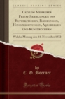 Image for Catalog Mehrerer Privat-Sammlungen Von Kupferstichen, Radirungen, Handzeichnungen, Aquarellen Und Kunstbuchern