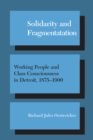 Image for Solidarity and Fragmentation: Working People and Class Consciousness in Detroit, 1875-1900