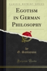 Image for Egotism in German Philosophy