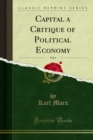 Image for Capital a Critique of Political Economy