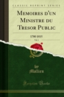 Image for Memoires D&#39;un Ministre Du Tresor Public: 1780 1815