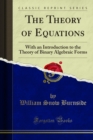 Image for Theory of Equations: With an Introduction to the Theory of Binary Algebraic Forms