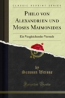 Image for Philo Von Alexandrien Und Moses Maimonides: Ein Vergleichender Versuch