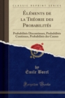Image for Elements de la Theorie Des Probabilites