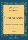 Image for Philologus, Vol. 65: Zeitschrift fur das Klassische Altertum (Classic Reprint)