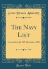 Image for The Navy List: Corrected to the 20th December, 1852 (Classic Reprint)