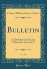 Image for Bulletin, Vol. 28: Two Hundred and Forty-First Year; Catalogue Number, Session 1933-34; Announcements, Session 1934-35 (Classic Reprint)