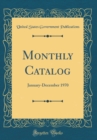 Image for Monthly Catalog: January-December 1970 (Classic Reprint)