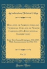 Image for Bulletin of Agriculture and Technical College of North Carolina (Co-Educational Institution), Vol. 27: Forty-First Annual Catalogue, 1936-1937, With Announcements for 1936-1937 (Classic Reprint)