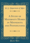 Image for A Study of Maternity Homes in Minnesota and Pennsylvania (Classic Reprint)