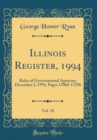 Image for Illinois Register, 1994, Vol. 18: Rules of Governmental Agencies; December 2, 1994, Pages 17068-17296 (Classic Reprint)