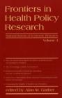 Image for Frontiers in Health Policy Research : Volume 3