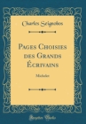 Image for Pages Choisies des Grands Ecrivains: Michelet (Classic Reprint)