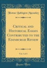 Image for Critical and Historical Essays Contributed to the Edinburgh Review, Vol. 3 of 3 (Classic Reprint)