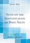 Image for Note on the Identification of Basic Salts (Classic Reprint)