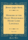 Image for Memoirs of the Right Honourable Henry Lord Langdale, Vol. 1 of 2 (Classic Reprint)