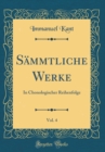 Image for Sammtliche Werke, Vol. 4: In Chonologischer Reihenfolge (Classic Reprint)