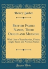 Image for British Family Names, Their Origin and Meaning: With Lists of Scandinavian, Frisian, Anglo-Saxon and Norman Names (Classic Reprint)