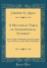Image for A Multiplet Table of Astrophysical Interest: Part I-Table of Multiplets; Part II-Finding List of All Lines in the Table of Multiplets (Classic Reprint)