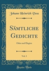 Image for Samtliche Gedichte, Vol. 3: Oden und Elegien (Classic Reprint)