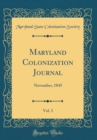 Image for Maryland Colonization Journal, Vol. 3: November, 1845 (Classic Reprint)