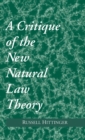 Image for Critique of the New Natural Law Theory