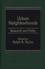 Image for Urban Neighborhoods : Research and Policy