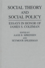 Image for Social Theory and Social Policy