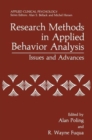 Image for Research Methods in Applied Behavior Analysis : Issues and Advances