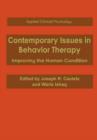 Image for Contemporary issues in behavior therapy  : improving the human condition