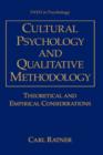 Image for Cultural Psychology and Qualitative Methodology : Theoretical and Empirical Considerations