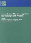 Image for Geotechnical Site Investigations for Underground Projects : Volume 1