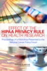 Image for Effect of the HIPAA Privacy Rule on Health Research : Proceedings of a Workshop Presented to the National Cancer Policy Forum
