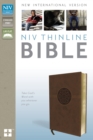 Image for NIV, Thinline Bible, Imitation Leather, Brown, Red Letter Edition