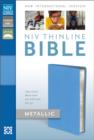 Image for NIV, Thinline Bible Metallic, Bonded Leather, Blue, Red Letter Edition