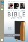 Image for NIV, Thinline Bible, Large Print, Imitation Leather, Black/Tan