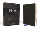 Image for NIV, Thinline Bible, Large Print, Premium Goatskin Leather, Black, Premier Collection, Black Letter, Art Gilded Edges, Comfort Print