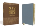 Image for NIV, Thinline Reference Bible (Deep Study at a Portable Size), Large Print, Genuine Leather, Buffalo, Blue, Red Letter, Art Gilded Edges, Comfort Print