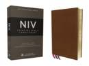 Image for NIV, Thinline Bible, Large Print, Premium Goatskin Leather, Brown, Premier Collection, Black Letter, Art Gilded Edges, Comfort Print