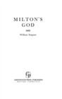Image for Milton&#39;s God
