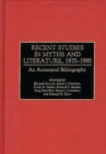 Image for Recent Studies in Myths and Literature, 1970-1990