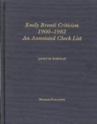 Image for Emily Bronte Criticism, 1900-1982 : An Annotated Check List, 2nd Edition