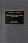 Image for Donald Davie : A Checklist of His Writings, 1946-1988
