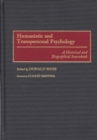 Image for Humanistic and Transpersonal Psychology