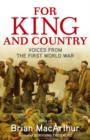 Image for For king and country  : voices from the First World War