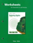 Image for Beginning Algebra : Worksheets for Classroom or Lab Practice