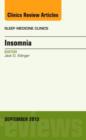 Image for Insomnia, An Issue of Sleep Medicine Clinics