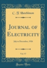 Image for Journal of Electricity, Vol. 57: July to December, 1926 (Classic Reprint)