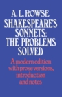 Image for Shakespeare&#39;s Sonnets : The Problems Solved